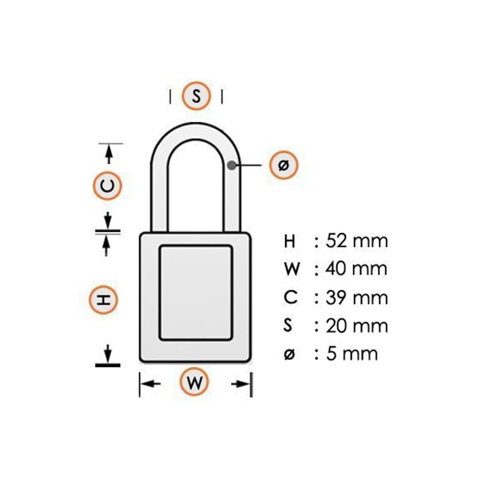 Kunci Keamanan Abus 74BS/40 Padlock Aluminium - Gambar 6