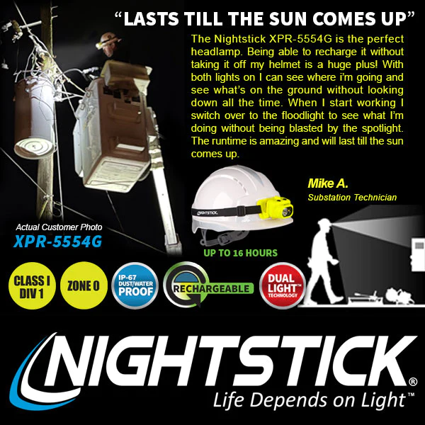 Nightstick XPR-5554G, Rechargable Dual-Light Headlamp - Gambar 7