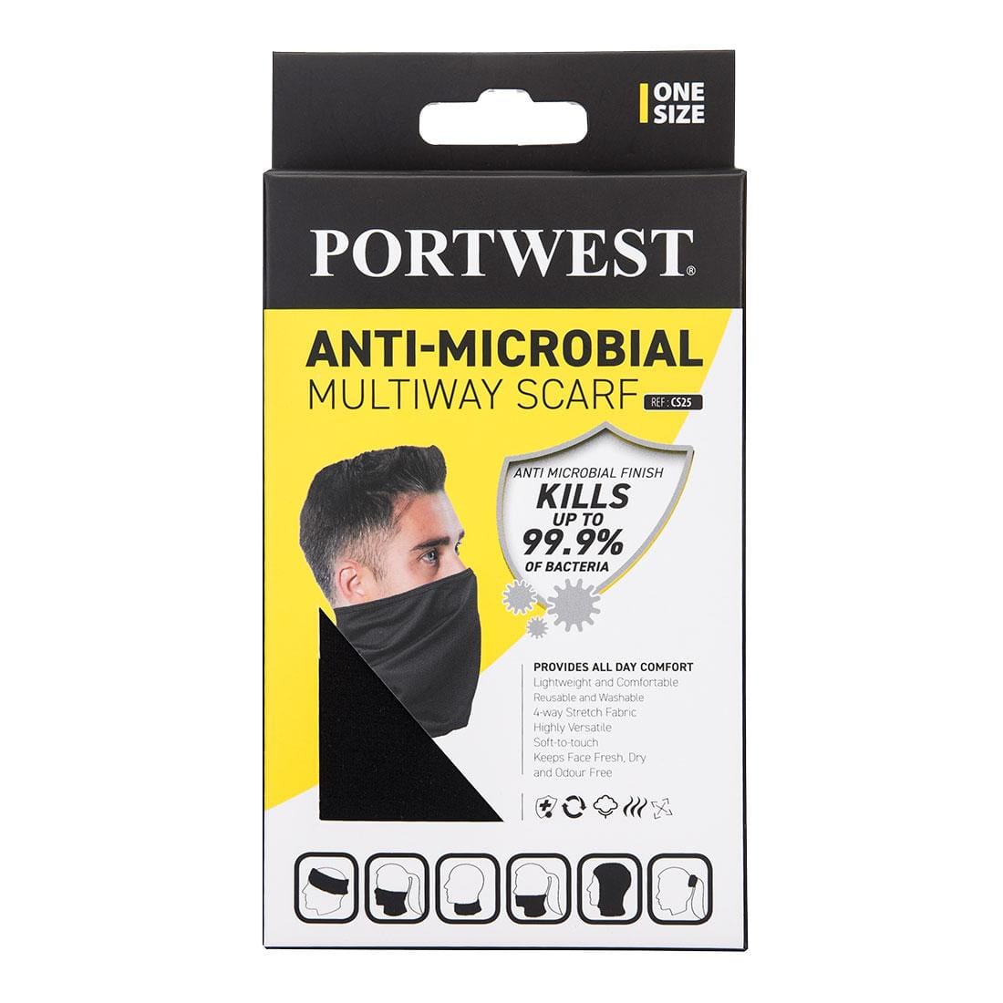 Portwest CS25 - Anti-Microbial Multiway Scarf - Gambar 2