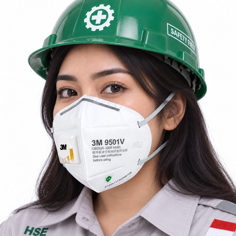 3M 9501V+ KN95 Respirator Masker dengan Katup - Gambar 2